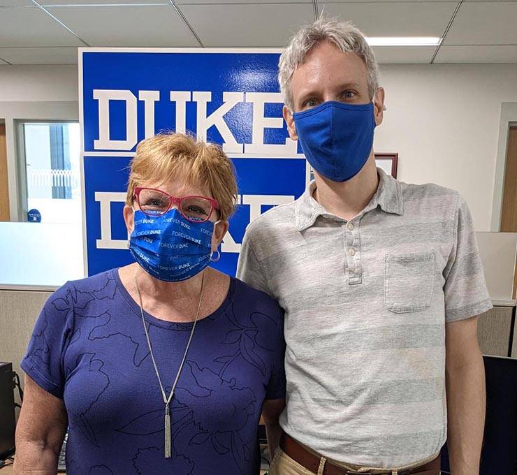 Betty Irvin, left, and Mark Wienants, right, have been working on campus part-time since this summer. Photo courtesy of Betty Irvin and Mark Wienants.