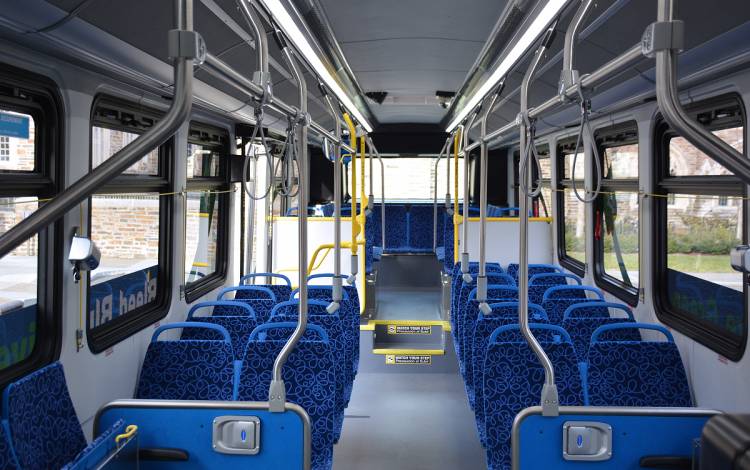 Each electric bus can seat up to 40 passengers.