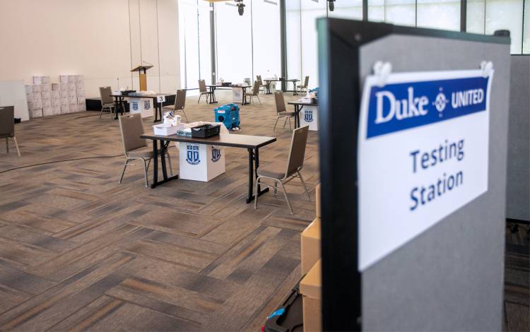 A group of faculty members helped advise Duke leadership to continue testing over the summer and into the fall. Photo by University Communications.