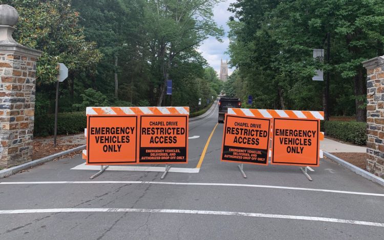 Chapel drive closed