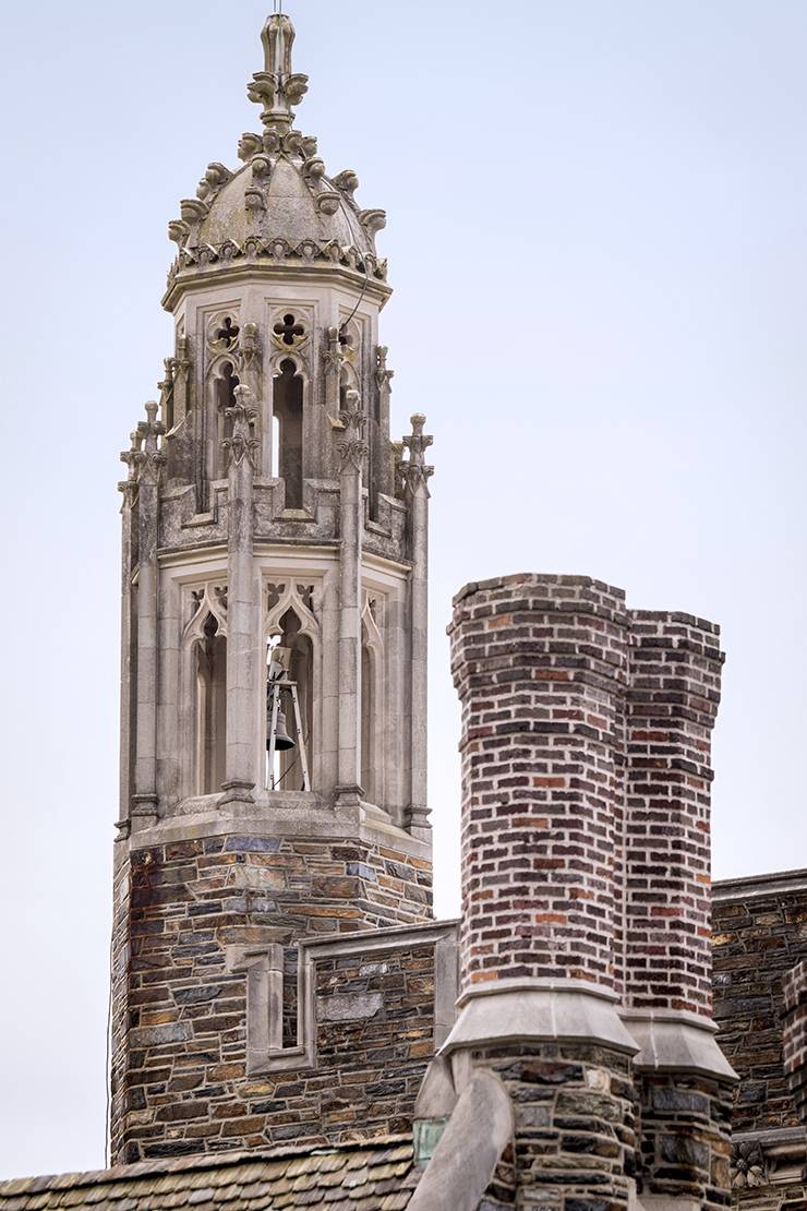 With its red paint faded and no easy way to ring it, Charley the bell was a mostly forgotten piece of campus until it was refurbished in 2009. Photo courtesy of University Communications.