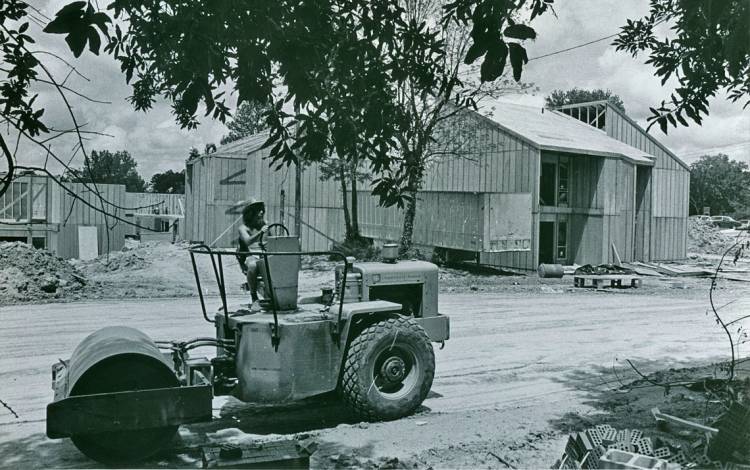Construction of the Central Campus Apartments began in 1972. Photo courtesy of Duke University Archives.