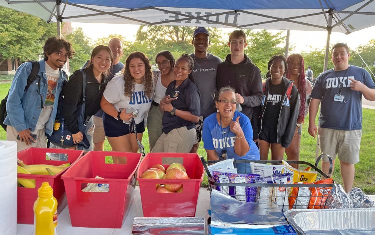 The Duke University Police Department hosted a cookout on campus in September as a way to connect with students and share safety information. Photo courtesy of the Duke University Police Department.