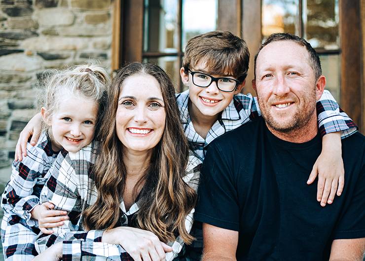 Emily James, second from left, was able to put savings from not eating out as much toward getting her children help with remote learning. Photo courtesy of Emily James.