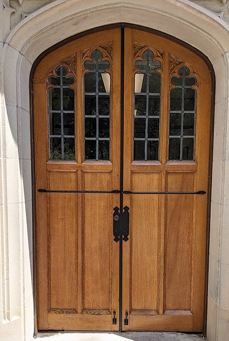 A refeshed door on West Campus.