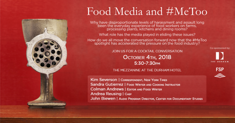 Flyer for the program on sexual harassment in the restaurant industry