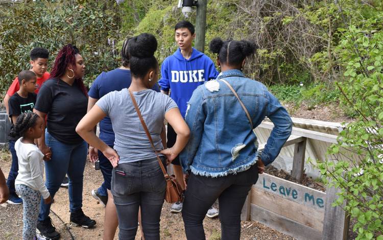 During April's 10th anniversary celebration, students led tours of the Smart Home and its grounds.