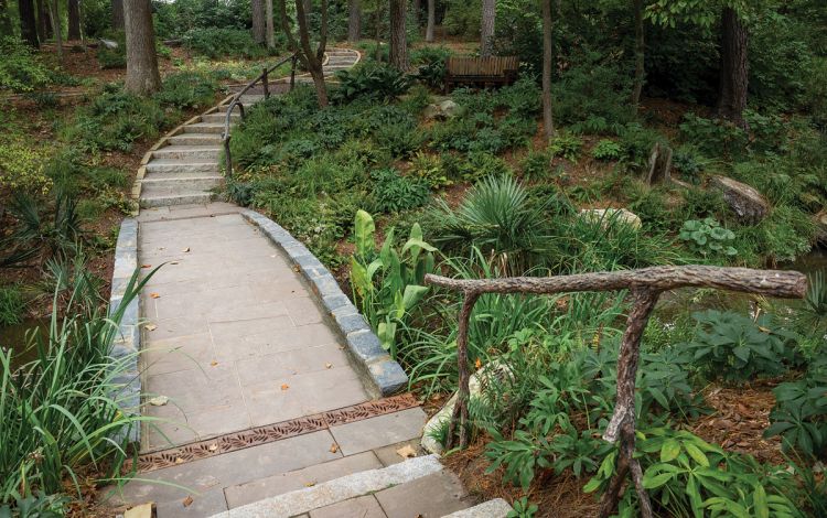 Walks through the Sarah P. Duke Gardens on paths like these help Henry Pfister focus on his work. Photo courtesy of University Communications.