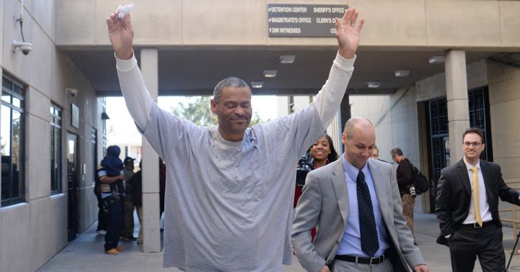 Duke Wrongful Convictions Clinic Client Howard Dudley, seen here after he was freed in 2016, recently received a pardon of innocence in December 2021 from Gov. Roy Cooper. Photo courtesy of Duke Law.