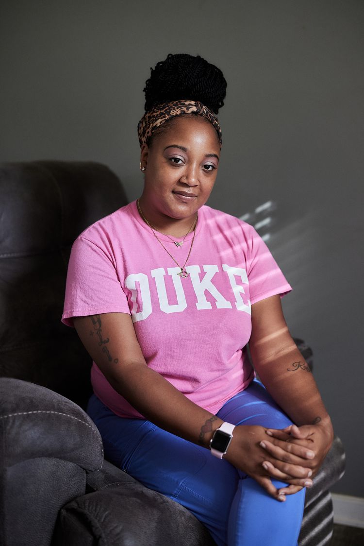 After being uninsured at her previous employer, Keaira Pettiford stays on top of medical care through her Duke plan.