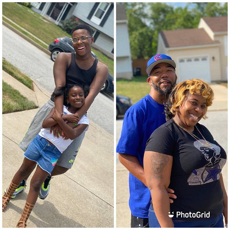 LaSheena Carter's children, left, and fiancé, right, have helped her through a recent period of transition. Photos courtesy of LaSheena Carter.