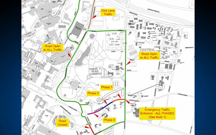 Map of traffic on campus.