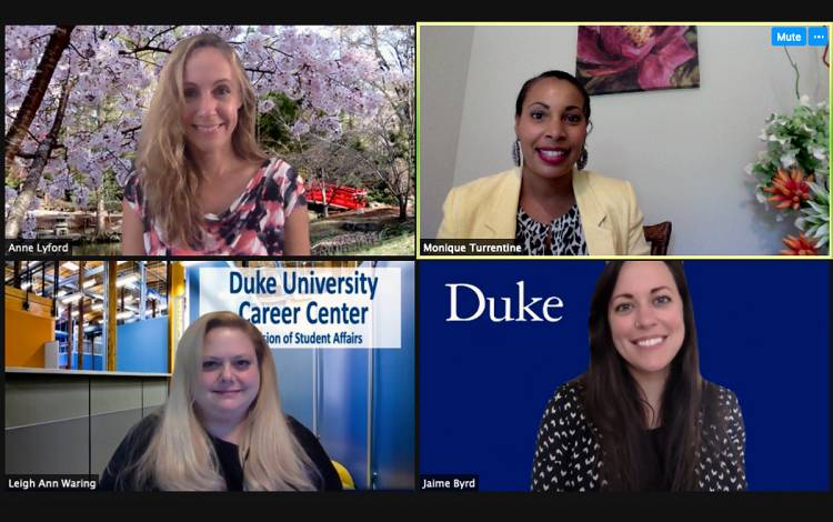 Members of the Duke Career Center employer relations team, including Monique Turrentine, top right. Photo courtesy of Monique Turrentine. 