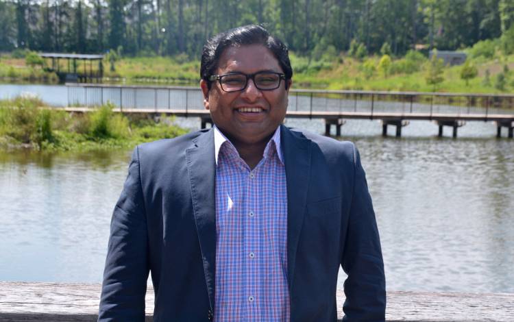 Dinesh Divakaran used Build a Better Board to match with New Leaf Behavioral Health, a Raleigh-based mental health nonprofit. Photo by Jonathan Black. 