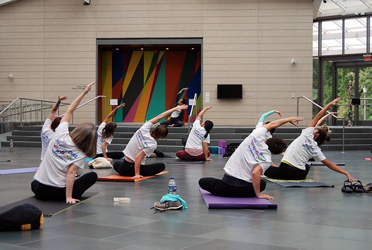 The Nasher Museum of Art hosted a free yoga class on Monday.