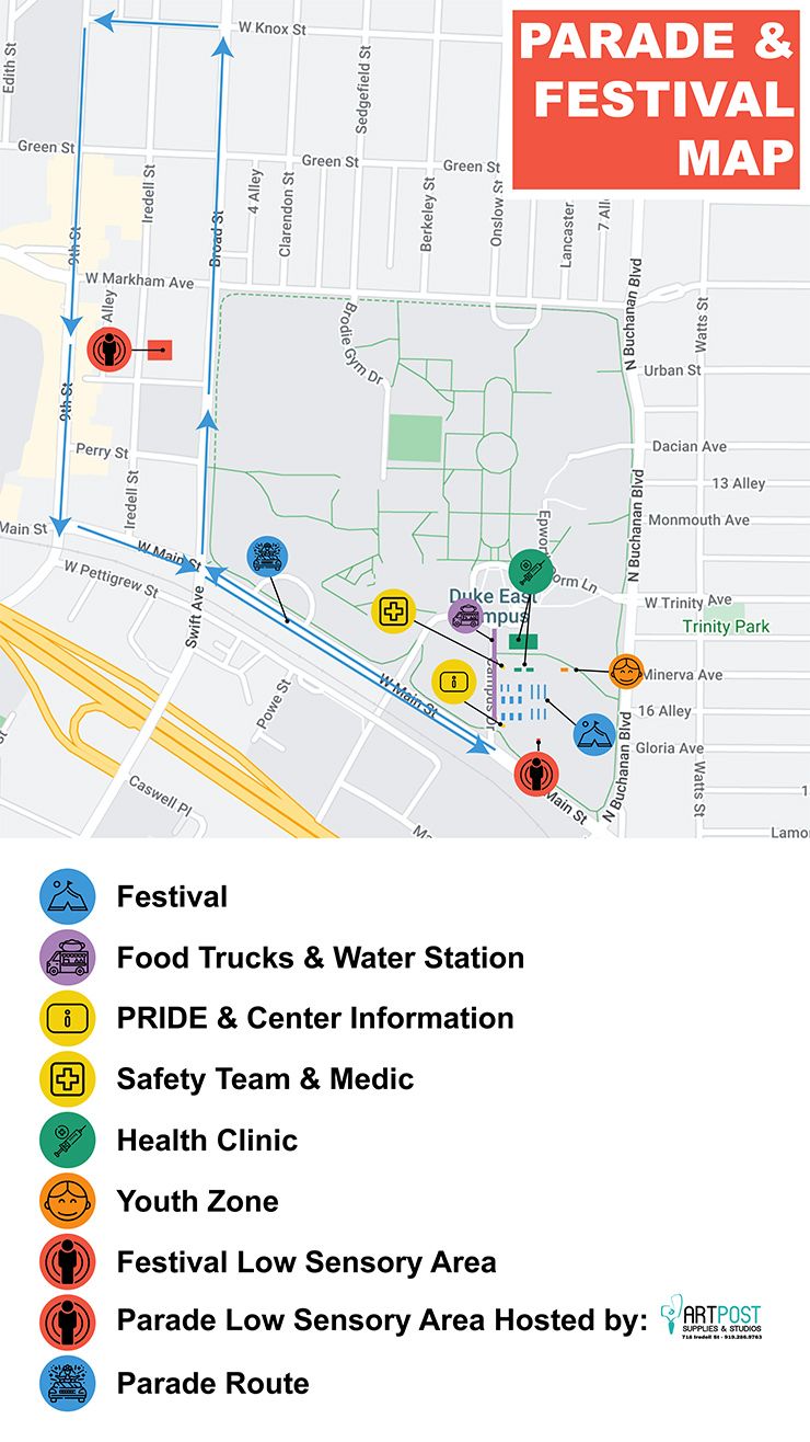 Map of a parade.