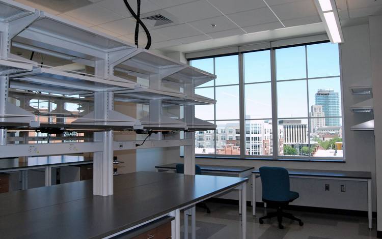 This lab space on the fourth floor of The Chesterfield Building will soon be home to the Duke researchers.