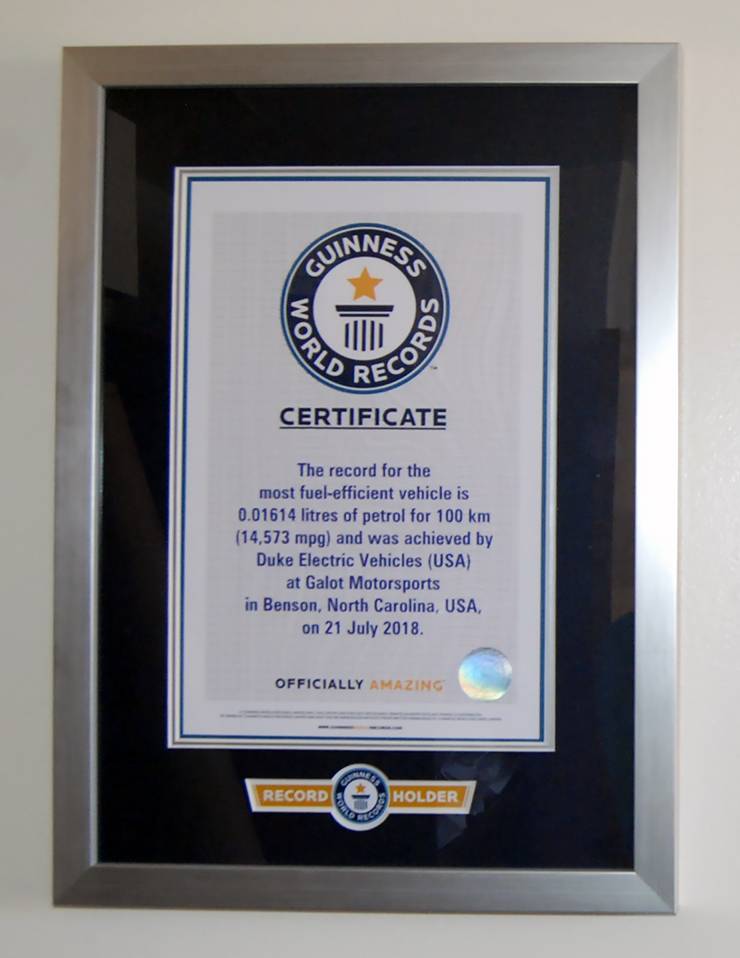 A Guinness World Record plaque.