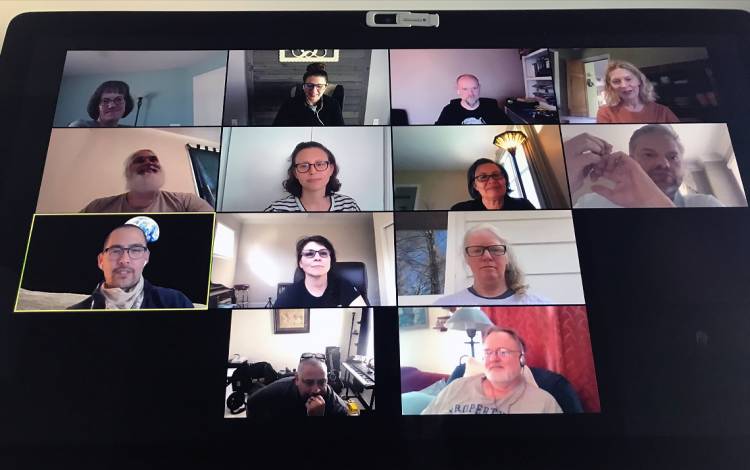 The Social Science Research Institute team ends each week chatting on Zoom. Photo courtesy of the Social Science Research Institute.