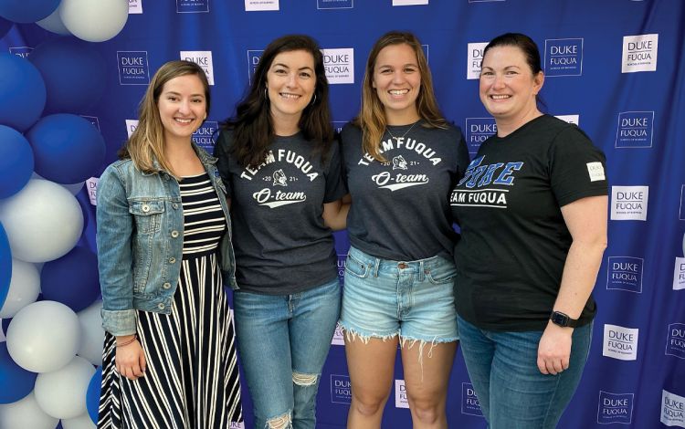 Sara Wakefield, left, and her colleagues are energetic and helpful resources for Fuqua students. Photo courtesy of Sara Wakefield.