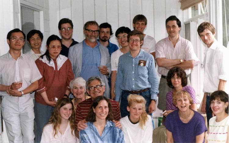 Charley Kneifel, back row, poses for a picture with his research group while he studied for his doctorate in chemistry. Photo courtesy of Kneifel.