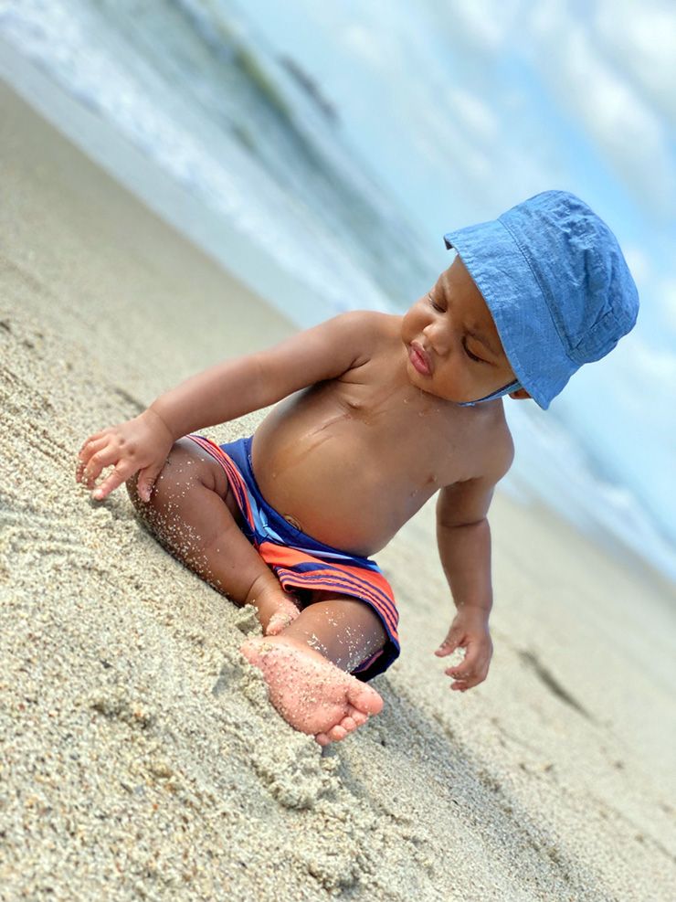 A baby on the beach