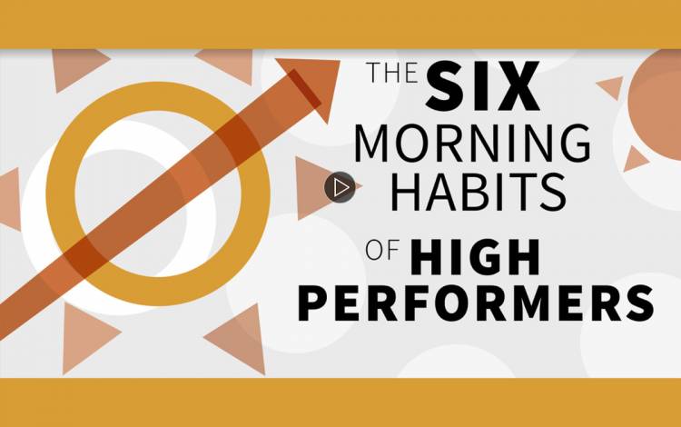 Six Morning Habits of Top Performers against a white backdrop