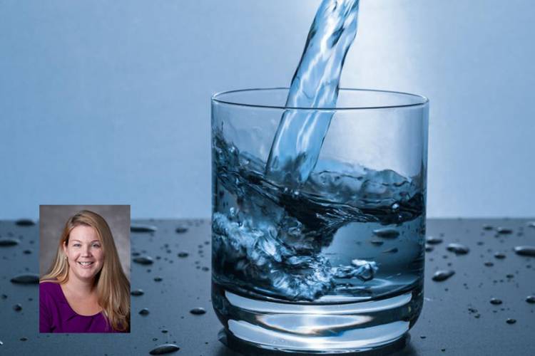 Heather Stapleton, glass of drinking water