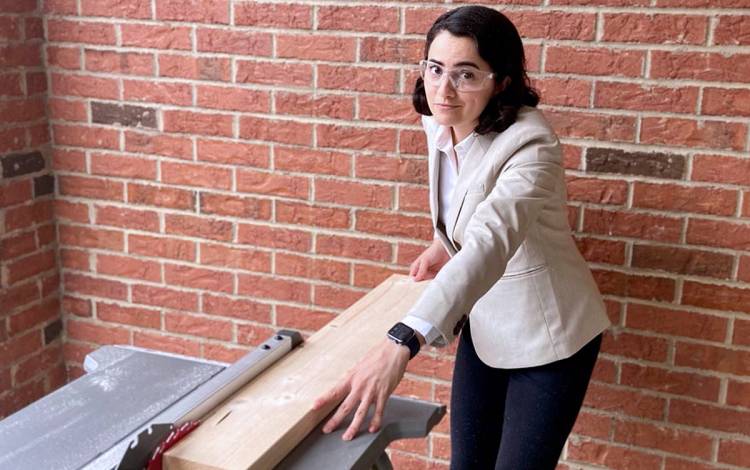 Stephanie Resillez enjoys woodworking and has created all the furniture in her apartment. Photo courtesy of Inside Duke Health.