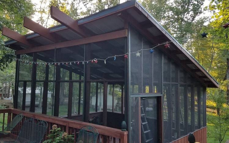 Steve Guerrant built a screened-in porch at his home in Lake Gaston. Photo courtesy of Steve Guerrant.