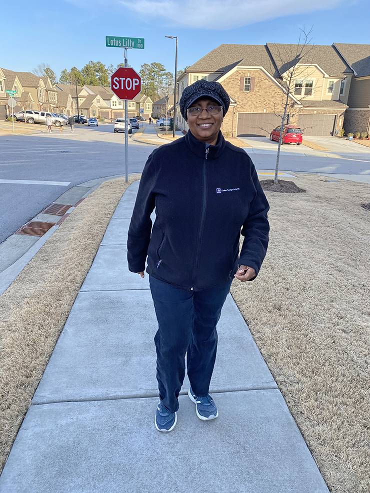 Sylvia McCauley takes a walk around her neighborhood. Photo courtesy of Sylvia McCauley.