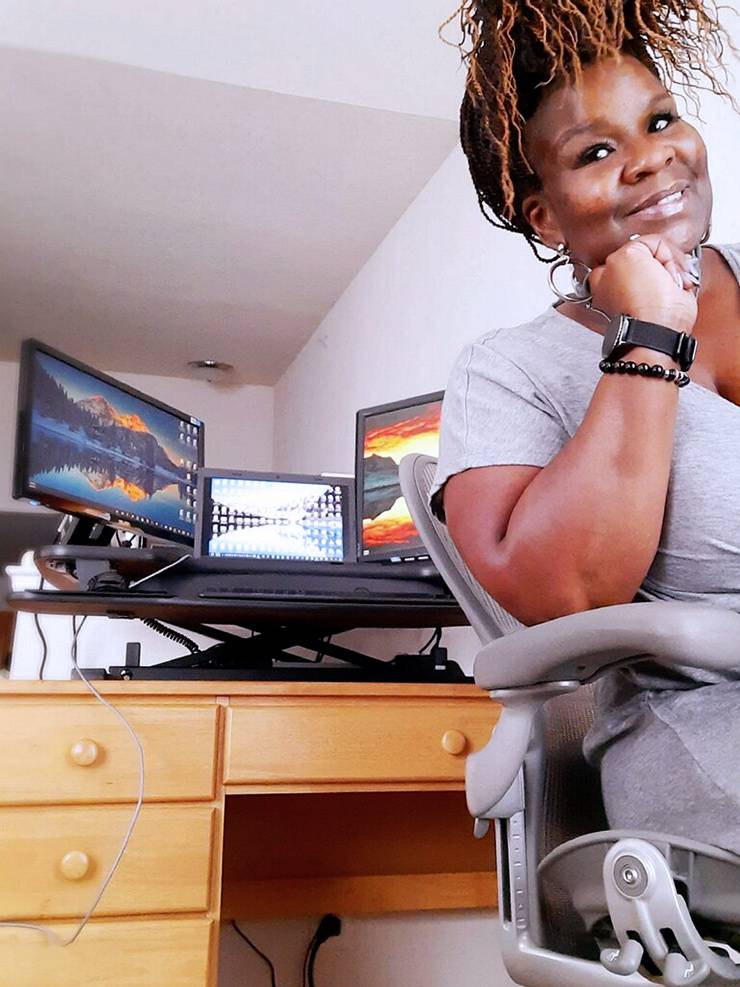 Tapitha Jamison's desk has been where she finished her coursework for a master's degree and worked during the pandemic. Photo courtesy of Tapitha Jamison.
