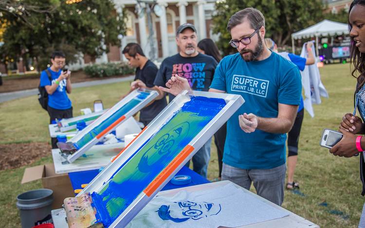 Kyle Fox designed an animation President Vincent E. Price's face, which was printed onto t-shirts at last fall's Pricepalooza.