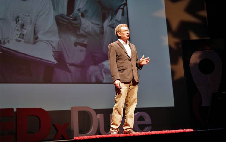 Neil Prose delivered a TEDxDuke talk about the importance of listening and empathizing with patients. Photo courtesy of Neil Prose.