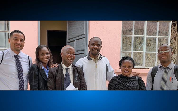 Tony Fuller, far left, with a team of health-care providers at an epilepsy clinic in Mbarara, Uganda. Photo courtesy of Tony Fuller.