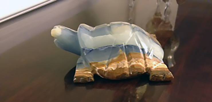 Michael Cary's ceramic turtle.