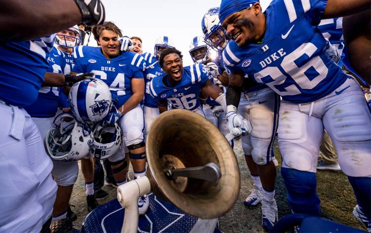 The Victory Bell has been a major piece of the Duke-North Carolina rivalry for more than seven decades. Photo courtesy of Duke Athletics.