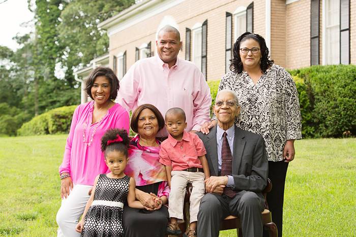 Samuel Dubois Cook with his family.