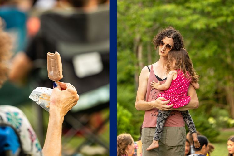 mother with child and locopops at the concert