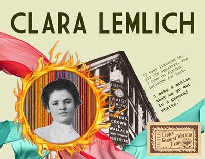 Student-made collage of young activist Clara Lemlich, who led many factory walkouts due to subpar work conditions. (John Hope Franklin Young Scholars)
