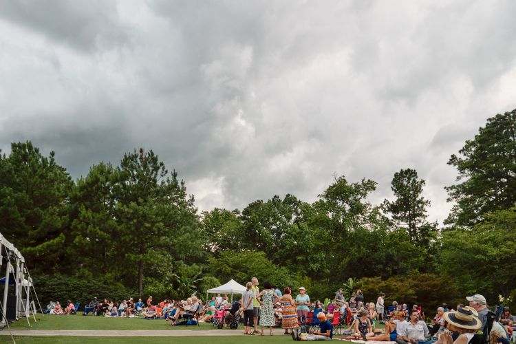 rain clouds above duke gardens during the concert