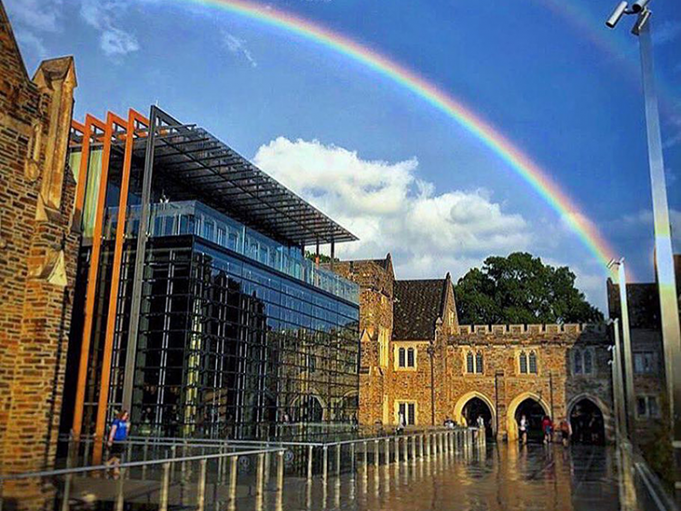 rainbow over Brodhead Center