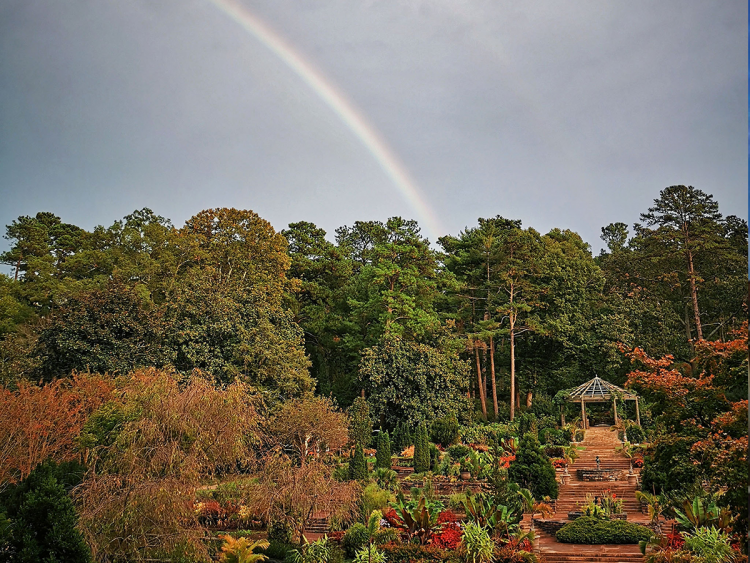 rainbow over Duke Gardens