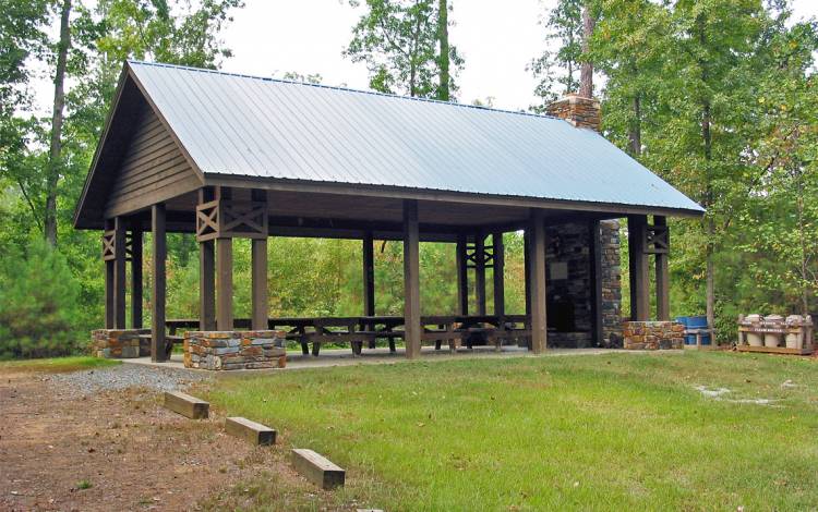 Duke Forest features two picnic shelters that can be rented for events.