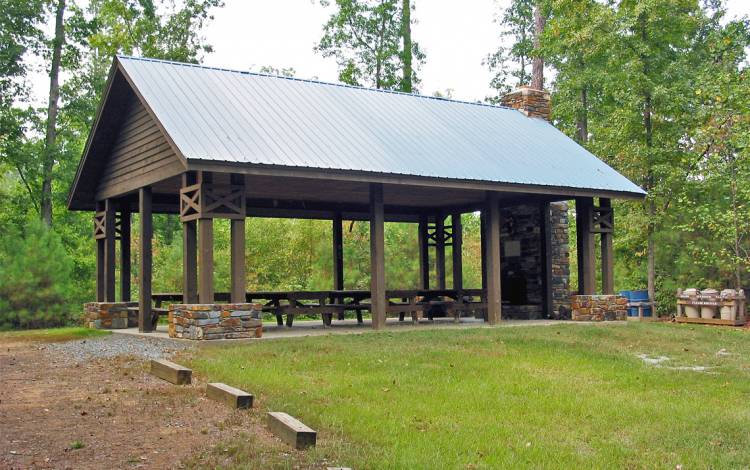 The Bobby Ross, Jr. Memorial Shelter. Photo courtesy of Duke Forest.