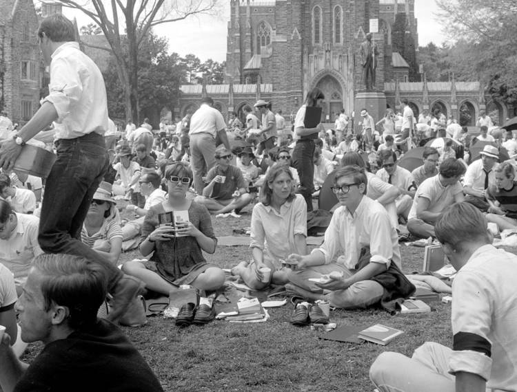 students demonstrating during the Silent Vigil