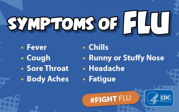 A list of flu symptoms.