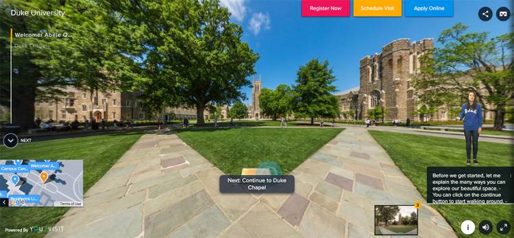 Each stop on the virtual tour provides additional information, photos and videos.