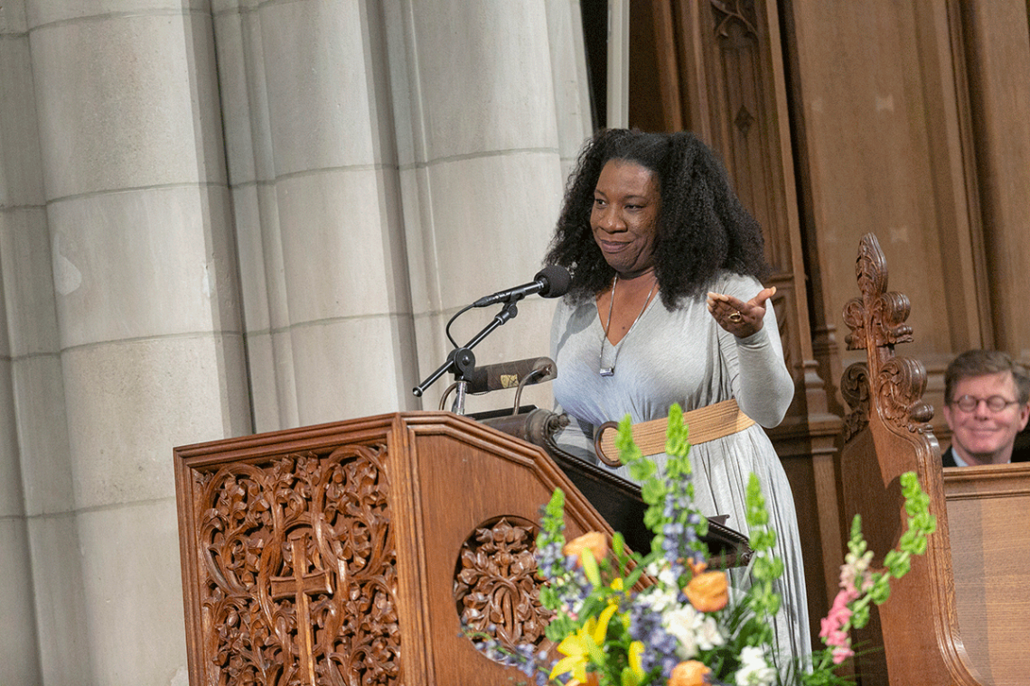 Tarana Burke connected civil rights era to the #metoo movement during the MLK event. Photo by Megan Mendenhall