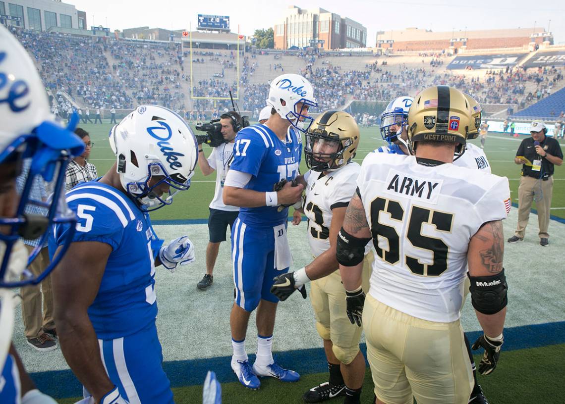 The gridiron Duke-Army clash was also a moment for the Duke student veteran community to meet. Photo by Jared Lazarus